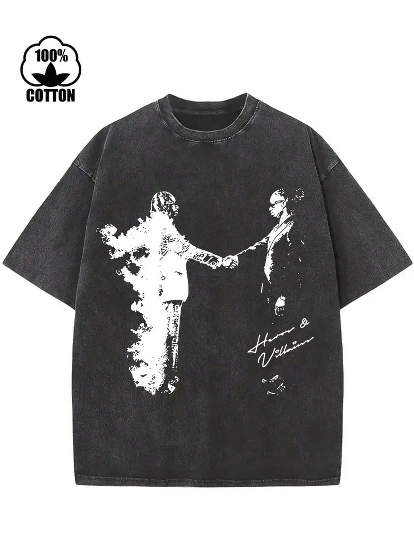 Friend Printed T-Shirt, 230g Washed, High-Quality Wax Printed Cotton Retro Fashion Brand T-Shirt, Suitable For Summer T-Shirt With A Certain Thickness, Holiday Gift
